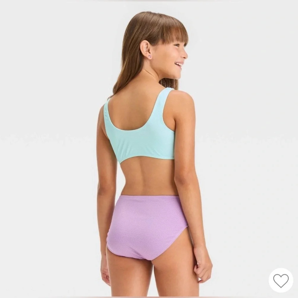 Girls Frozen Two-Tone Cutout Swimsuit